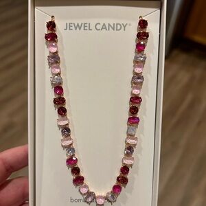 Bomb Party Jewel Candy Pink Lollipop Emery Necklace
